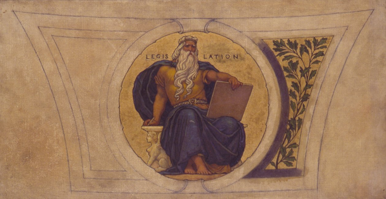 Mozaik Çalışması, Wisconsin Eyalet Başkenti, Mevzuat, ca. 1913. by Kenyon Cox