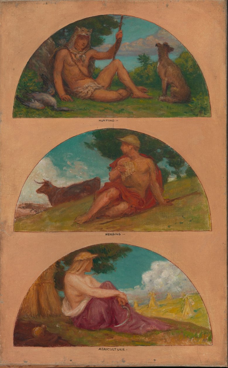Uygarlığın İlerlemesi: Avcılık, Hayvancılık, Tarım..., 1905-1906. by Kenyon Cox