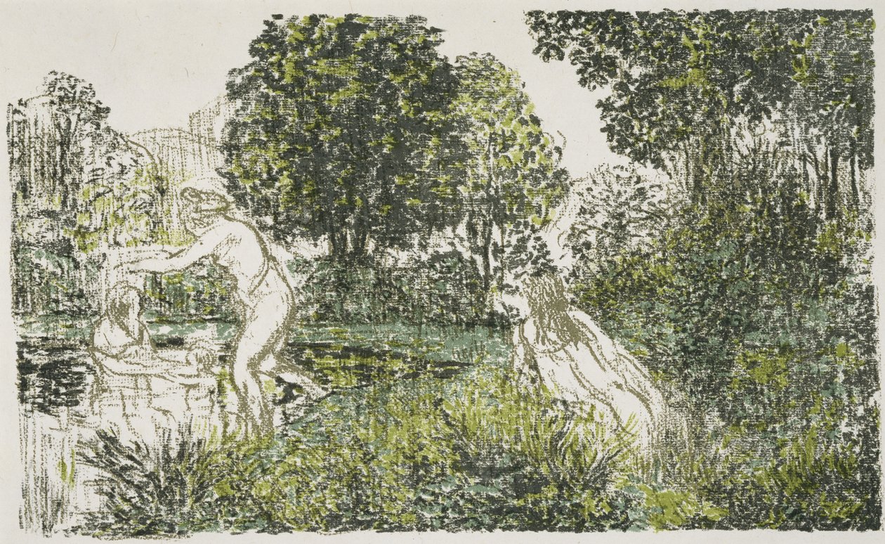 Les Baigneuses (Yıkananlar), 1899-1900 (renkli litografi) by Ker Xavier Roussel