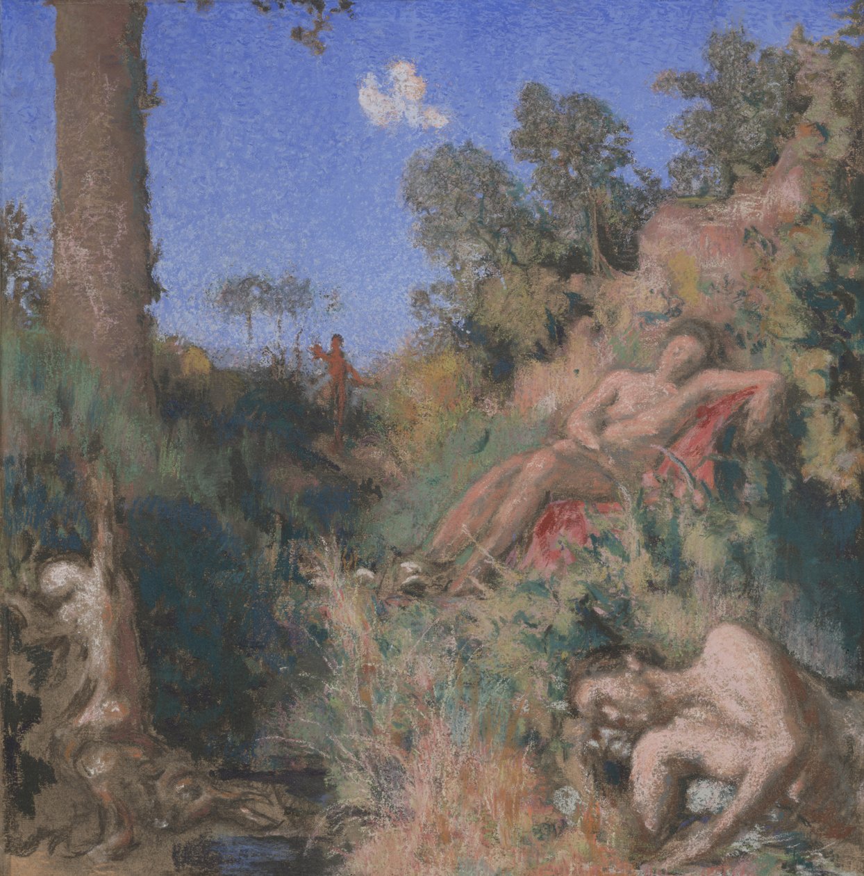 Yıkananlar, c.1903 (karton üzerine pastel ve sulu boya) by Ker Xavier Roussel