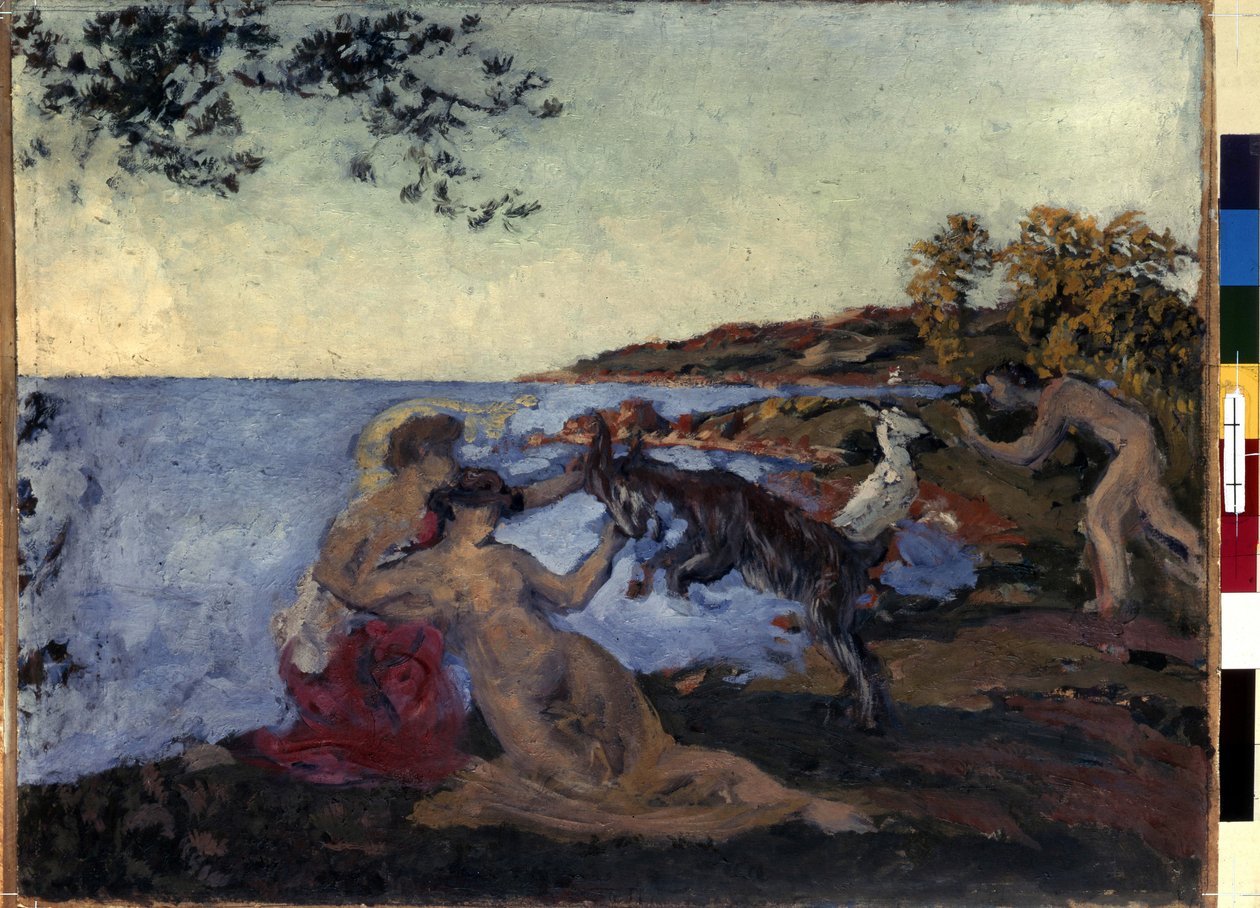 Mitolojik desen. Ker Xavier Roussel'in (1867-1944) tablosu, yaklaşık 1903. Karton üzerine yağlı boya. Nabis. Boyut: 47x62cm. Ermitaj Müzesi, Sankt Petersburg (Saint-Petersburg) by Ker Xavier Roussel