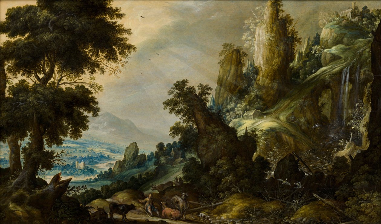 Şelaleli Dağ Manzarası, 1605-1609 by Kerstiaen Keuninck de
