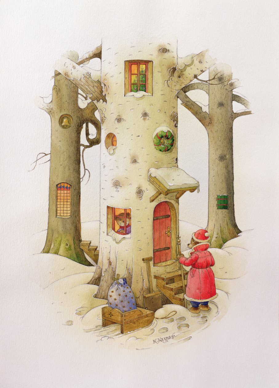 Noel Baba Ayı, 1999 (kağıt üzerinde wc) by Kestutis Kasparavicius