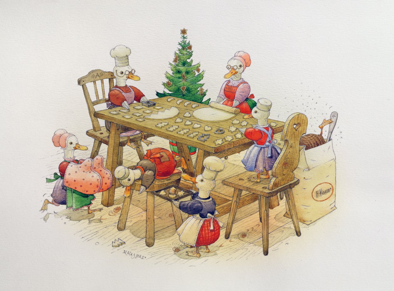 Ördekler Noeli, 1999 (kağıt üzerinde wc) by Kestutis Kasparavicius