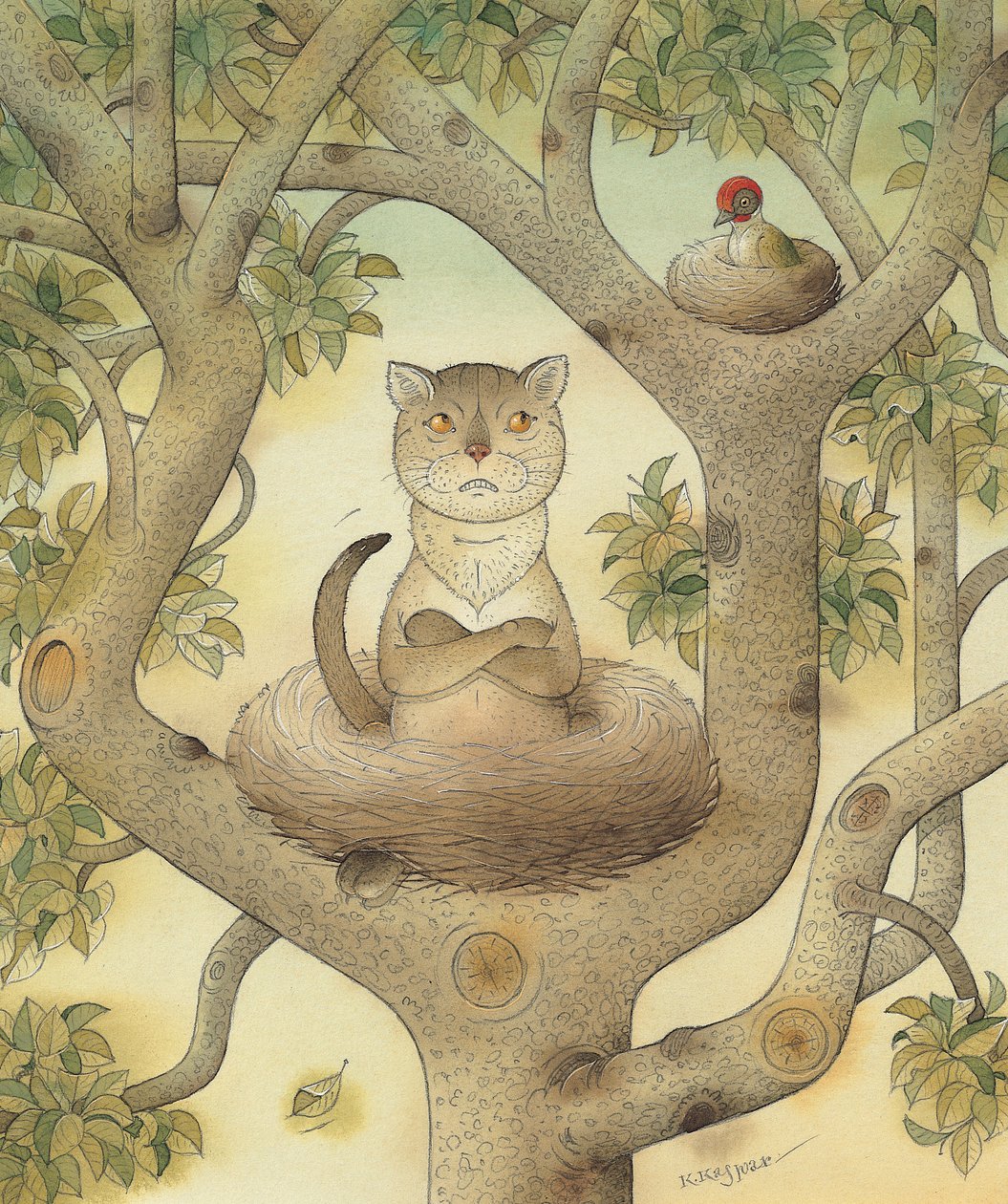 Uçan Kedi, 1005 (kağıt üzerinde wc) by Kestutis Kasparavicius