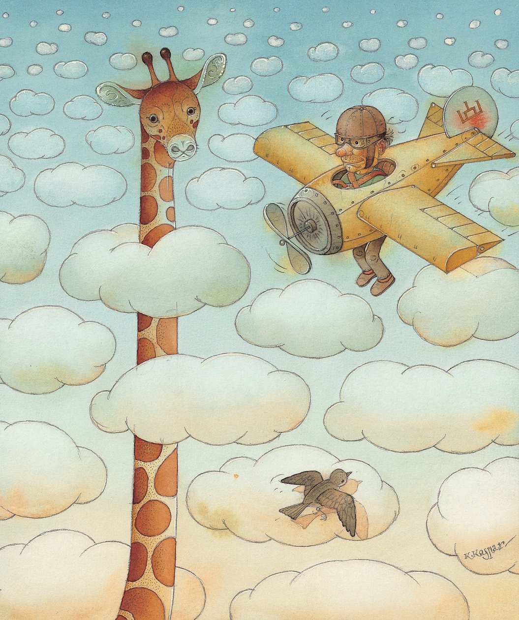 Zürafa, 2005 (kağıt üzerinde wc) by Kestutis Kasparavicius