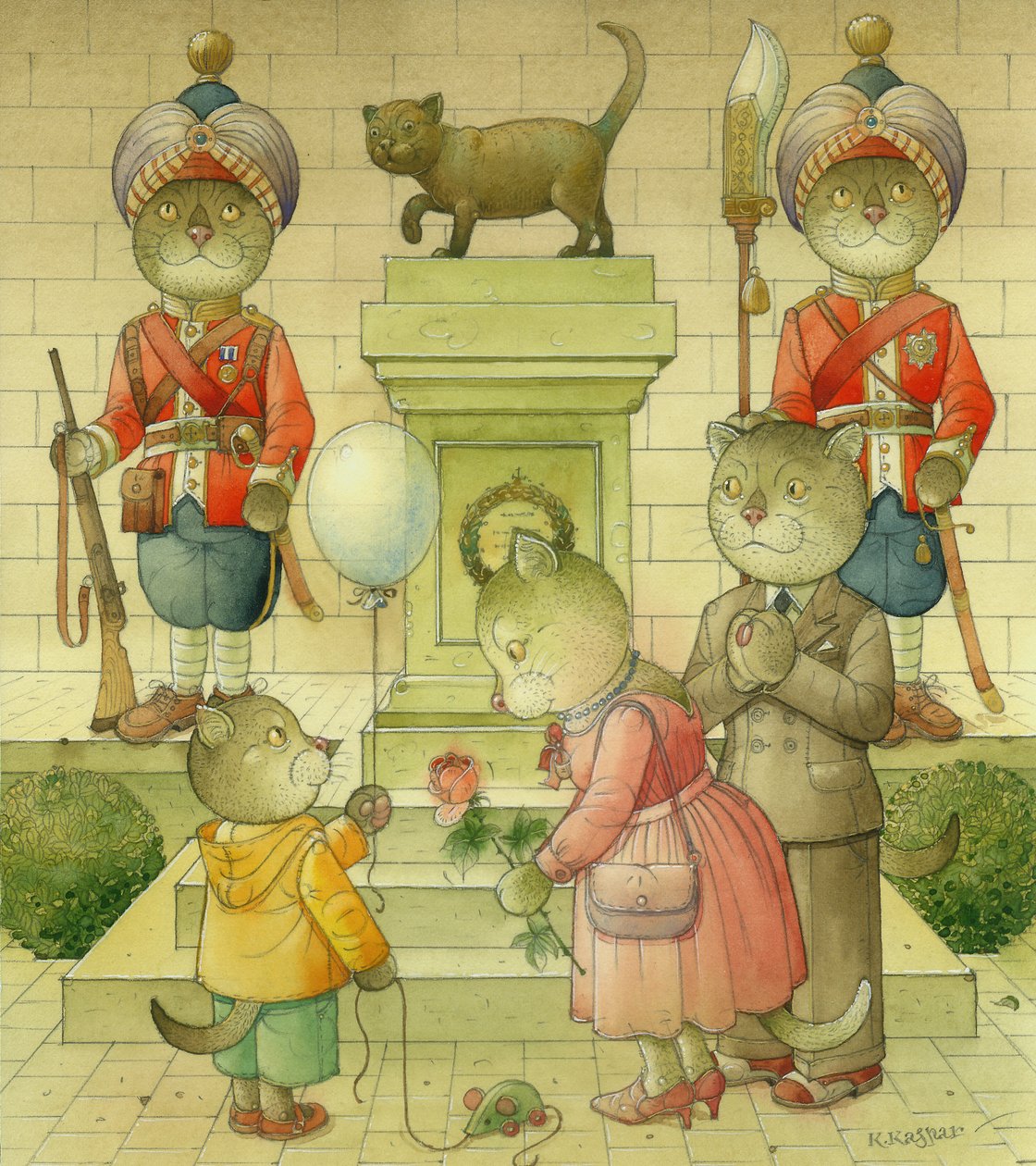 Kedi Anıtı, 2006 (kağıt üzerinde wc) by Kestutis Kasparavicius