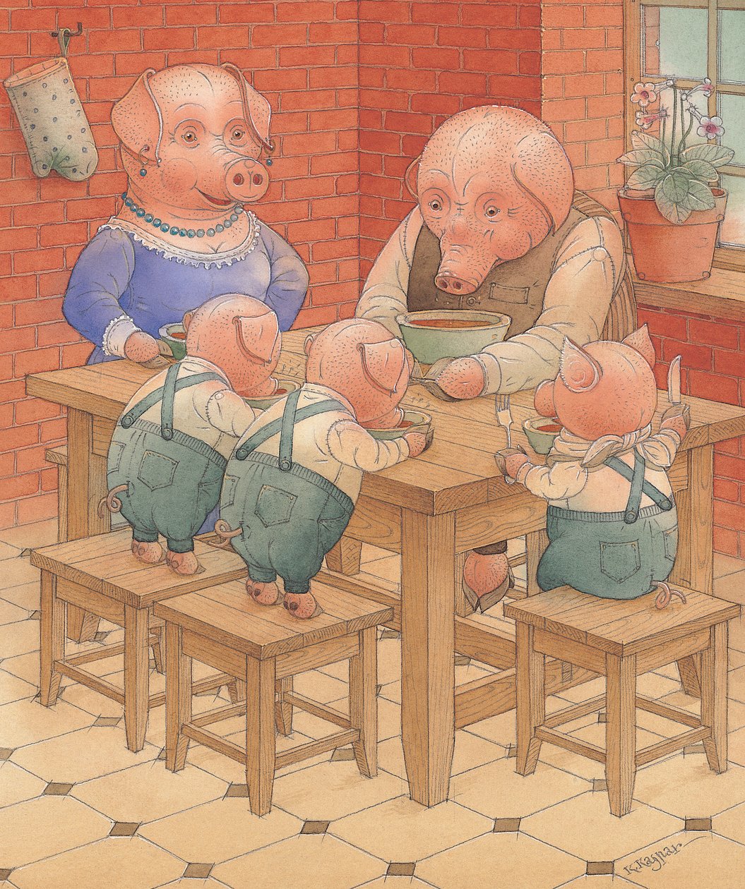 Domuzlar, 2005 (kağıt üzerinde wc) by Kestutis Kasparavicius