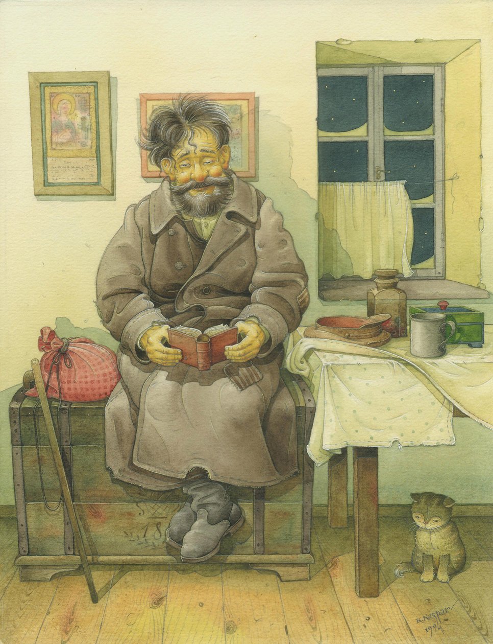 Rus Sahnesi 05, 1994 (kağıt üzerinde wc) by Kestutis Kasparavicius