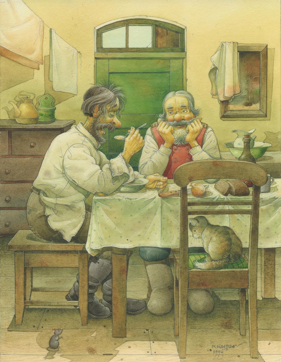 Rus Sahnesi 06, 1994 (kağıt üzerinde wc) by Kestutis Kasparavicius