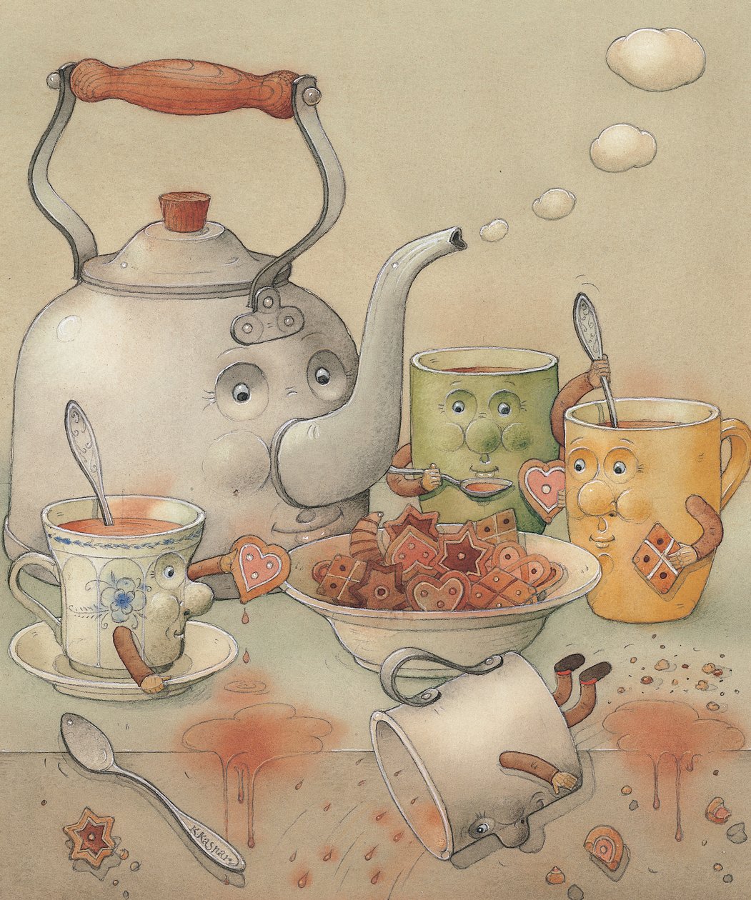 Çay Kulübü, 2003 (kağıt üzerinde wc) by Kestutis Kasparavicius