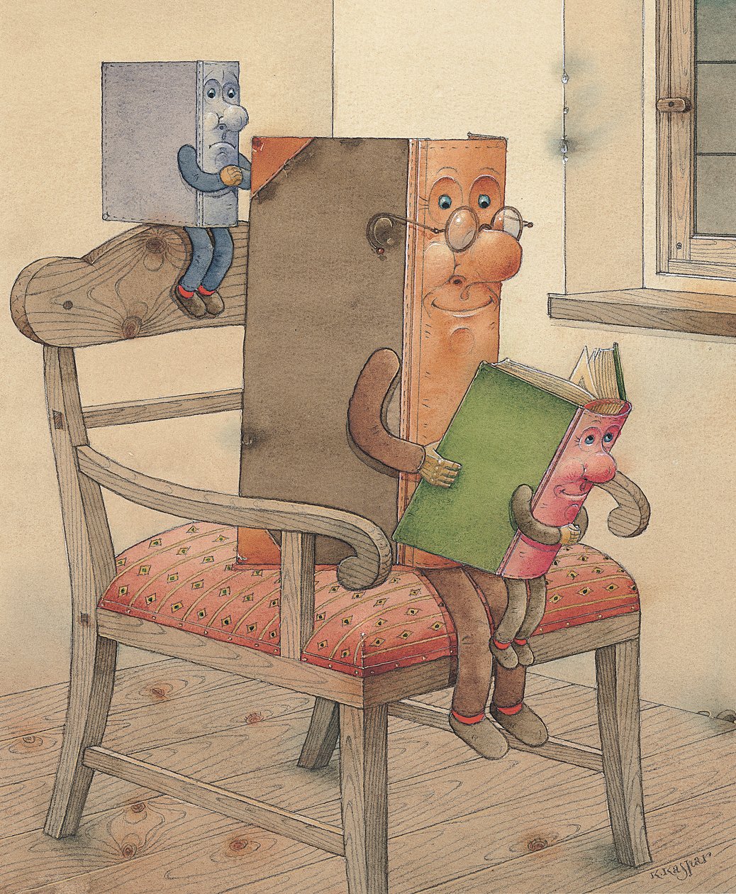 Üç Kitap, 2003 (kağıt üzerinde wc) by Kestutis Kasparavicius
