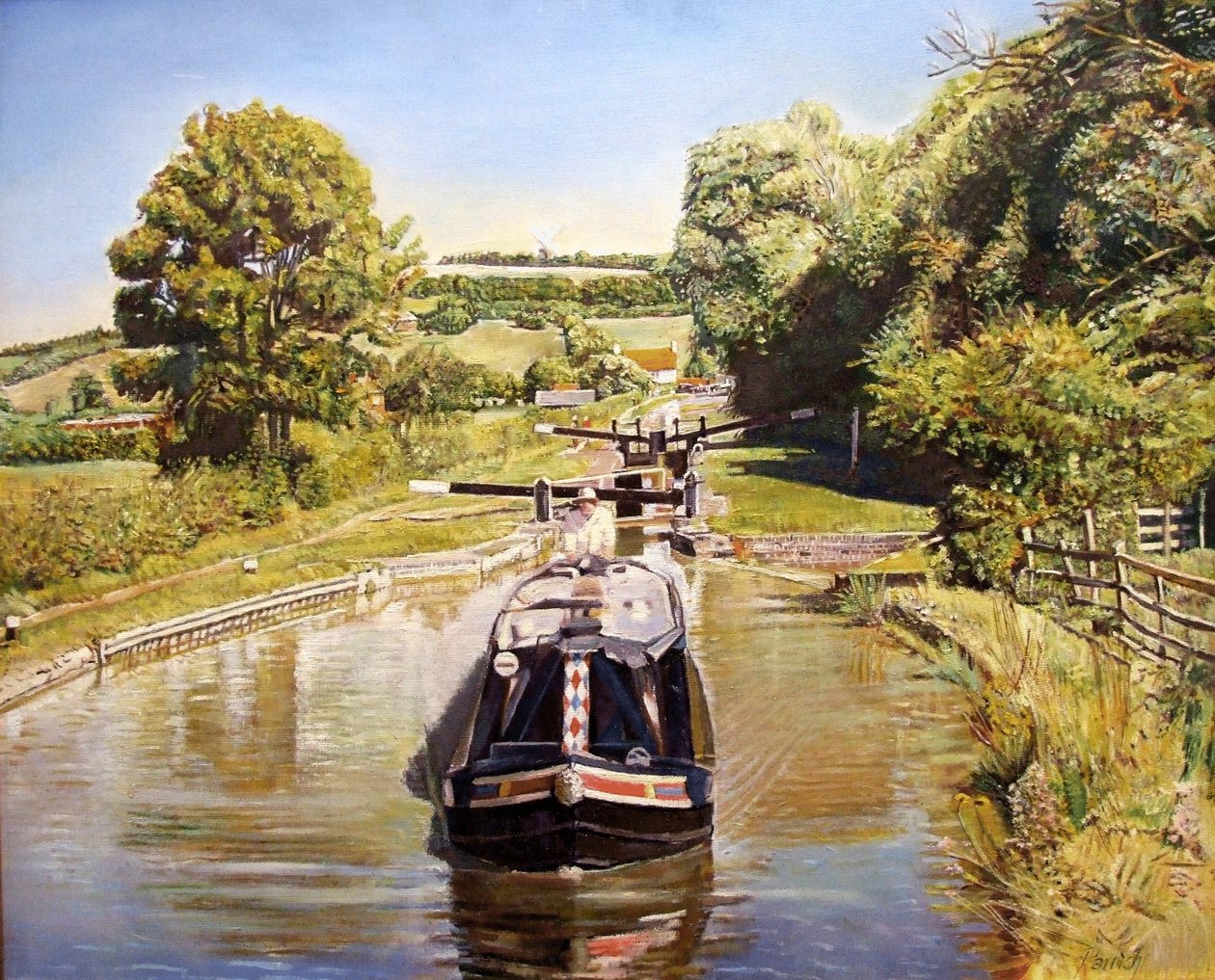 Napton Üst Kilit, 2008 by Kevin Guild of Railway Artist Parrish