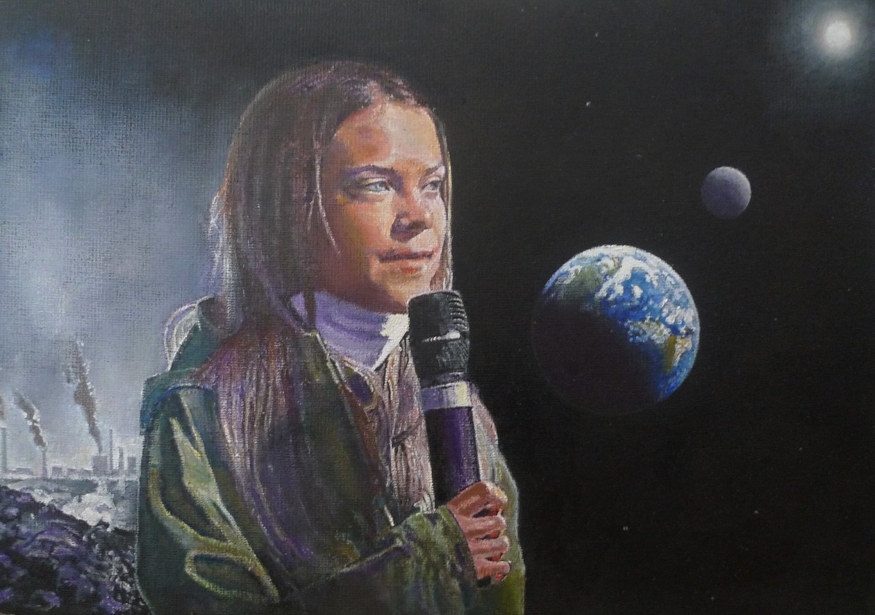 Greta Konuşuyor (İnsanlığı Uyandırın!), 2022 (resim) by Kevin Parrish