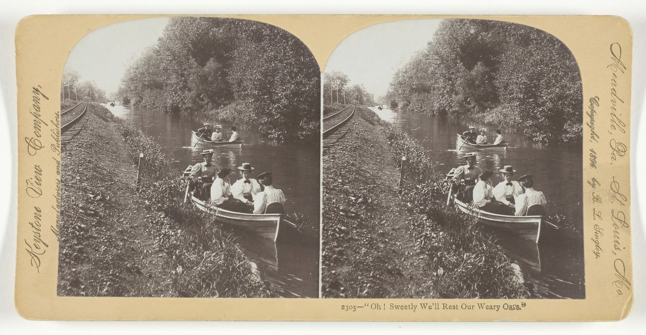 Ey! Tatlı Bir Şekilde Yorgun Küreklerimizi Dinlendireceğiz, 1896. by Keystone View Company
