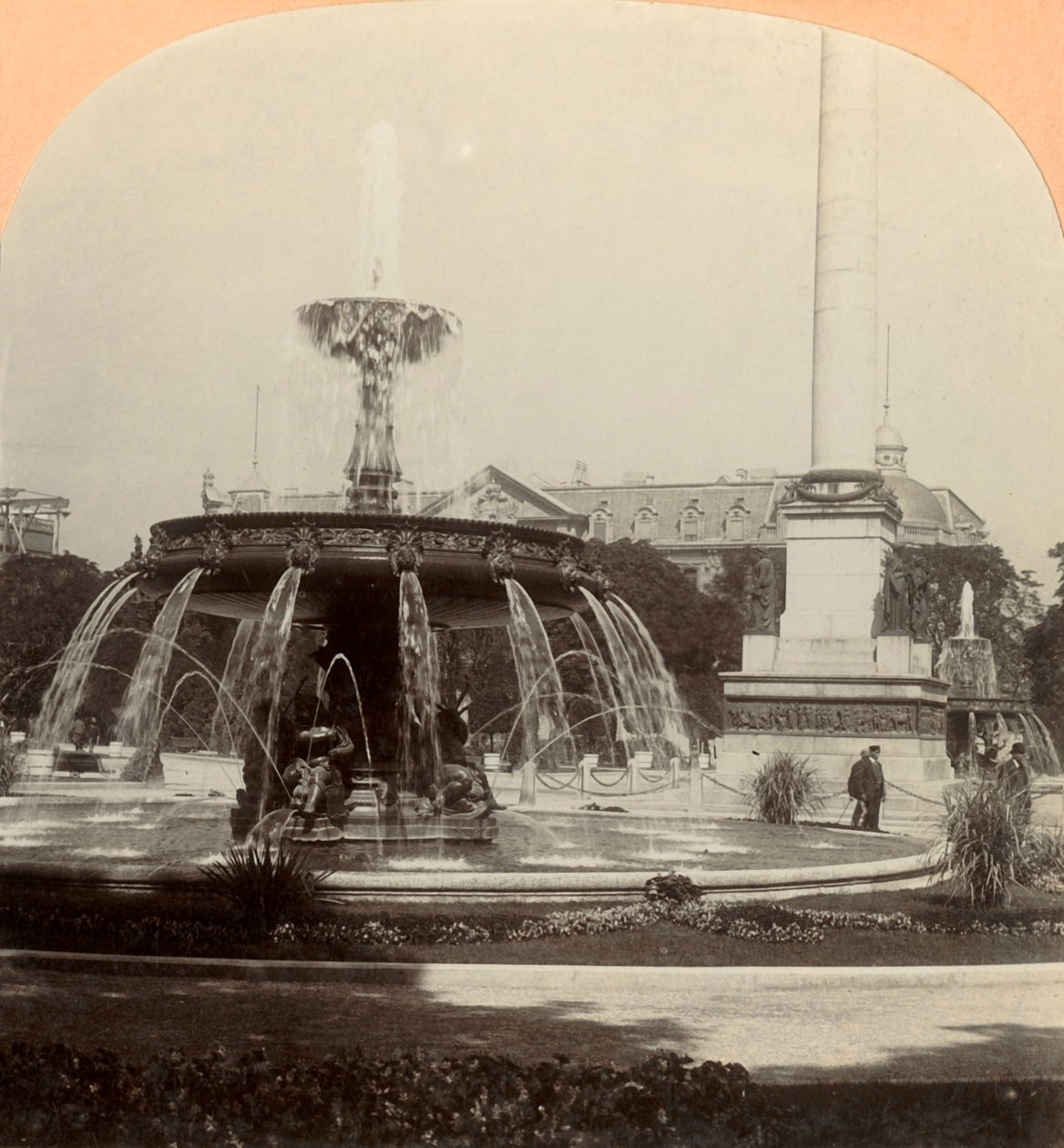 Kraliyet Meydanı, Çeşme, Stuttgart, Almanya, 1896. by Keystone View Company