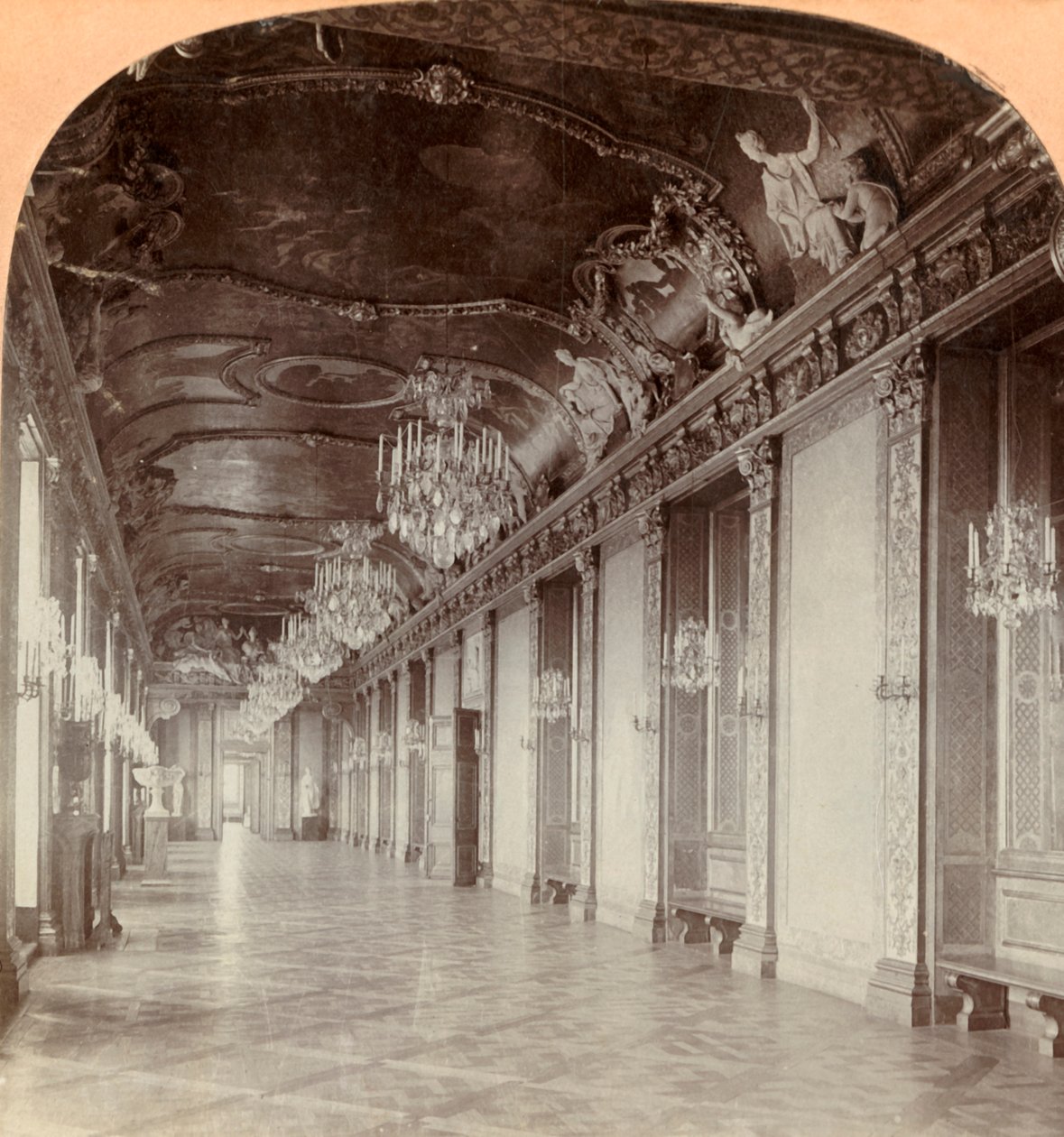 Büyük Ziyafet Salonu, Kraliyet Sarayı, Stockholm, İsveç, 1901. by Keystone View Company
