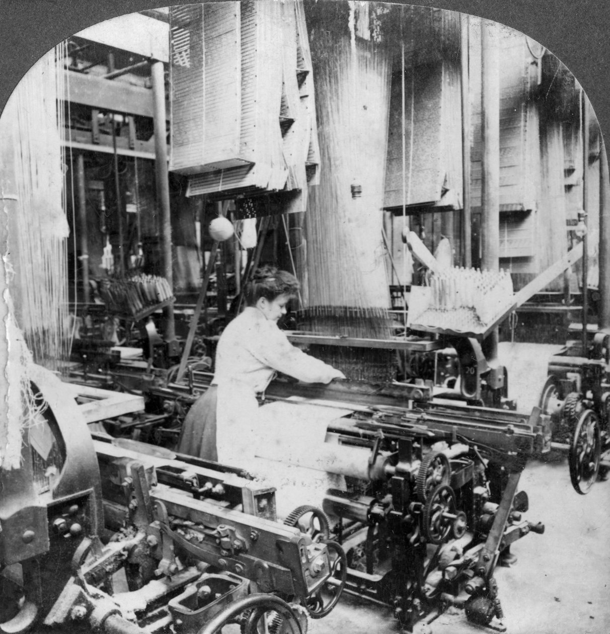 Keten kumaş dokuma, Montreal, Kanada, 20. yüzyılın başları by Keystone View Company