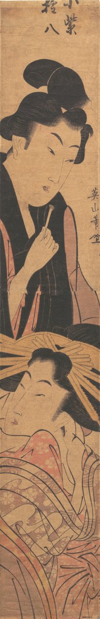 Erkek ve Kız, 19. yüzyılın ortaları by Kikugawa Eizan
