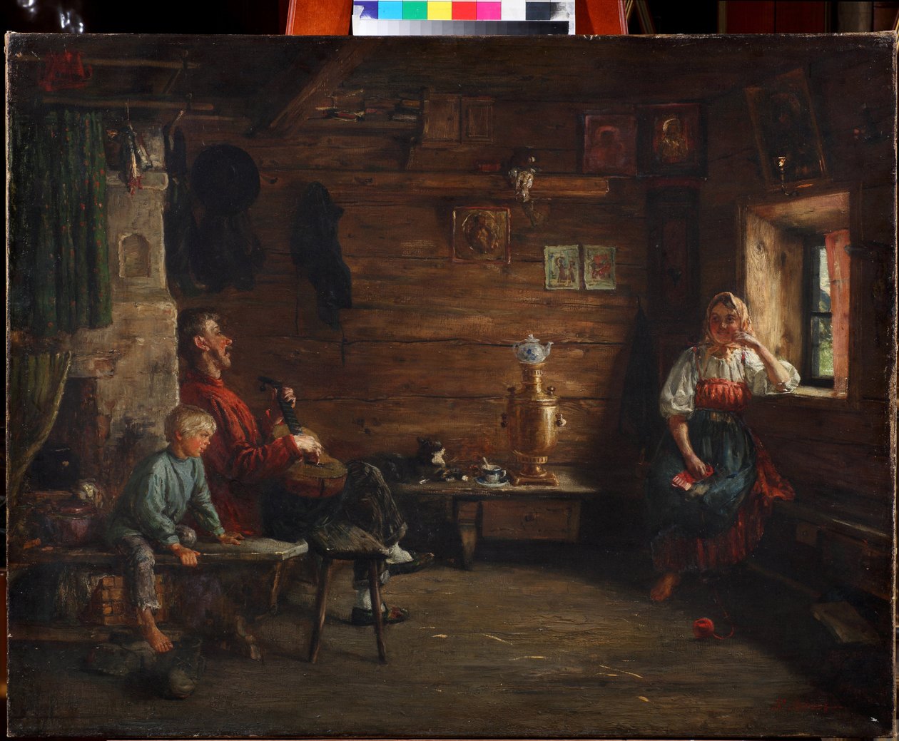 Family Idyll par Kirill Vikentievich Lemoch (Lemokh) (1841-1910), - Tuval üzerine yağlı boya - Özel Koleksiyon by Kirill Vikentievich Lemoch