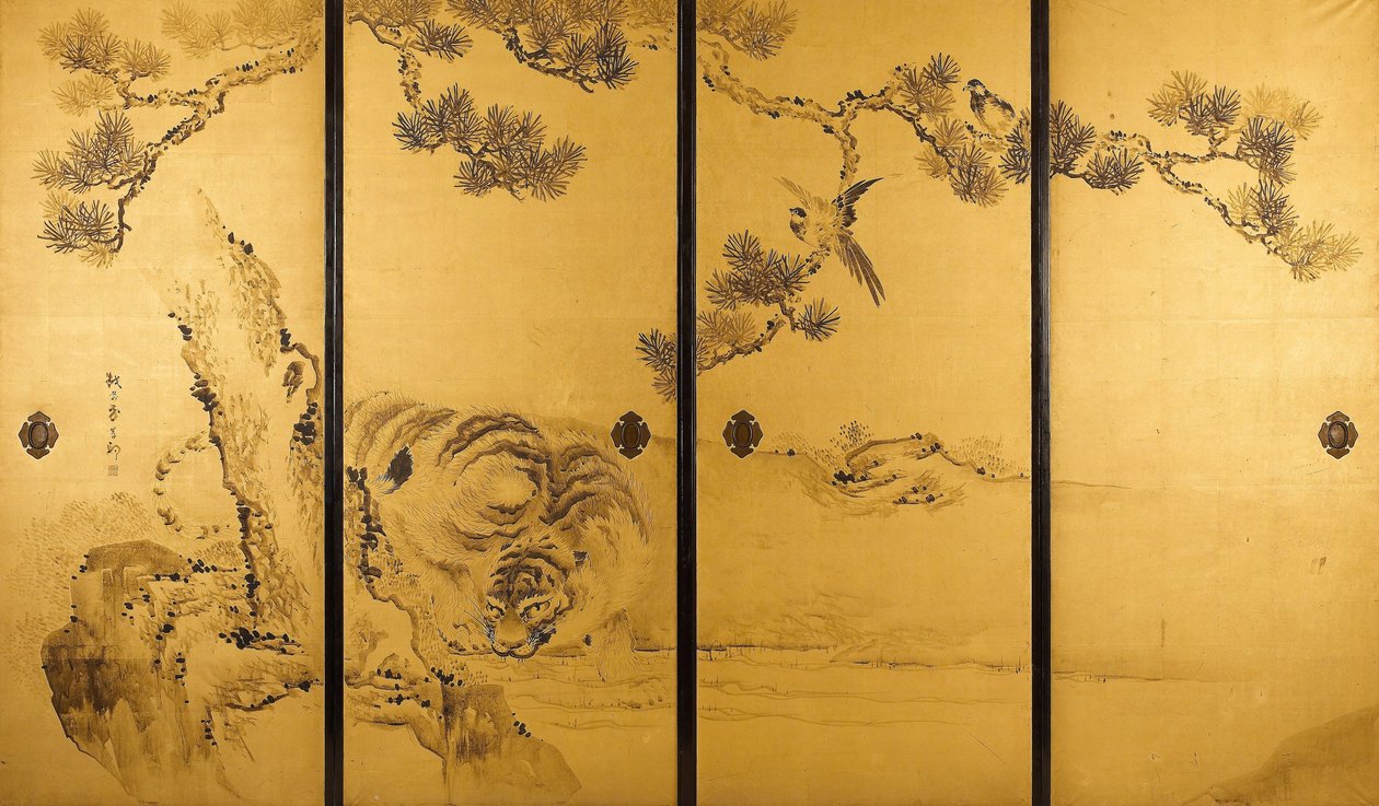 Fusuma - Kaplanlar ve Ejderha by Kishi Ganku