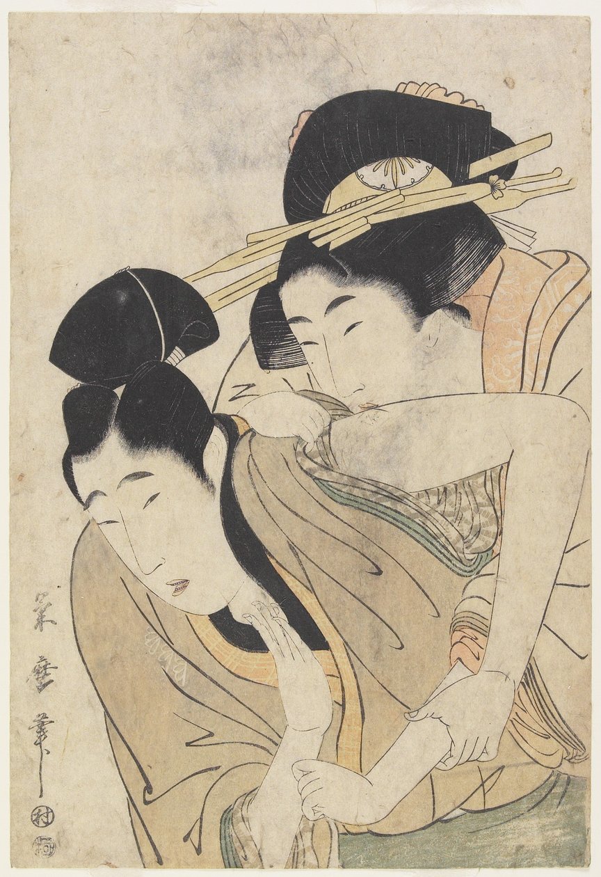 (Courtesan ve sevgilisi), c. 1800-1804 by Kitagawa Tsukimaro