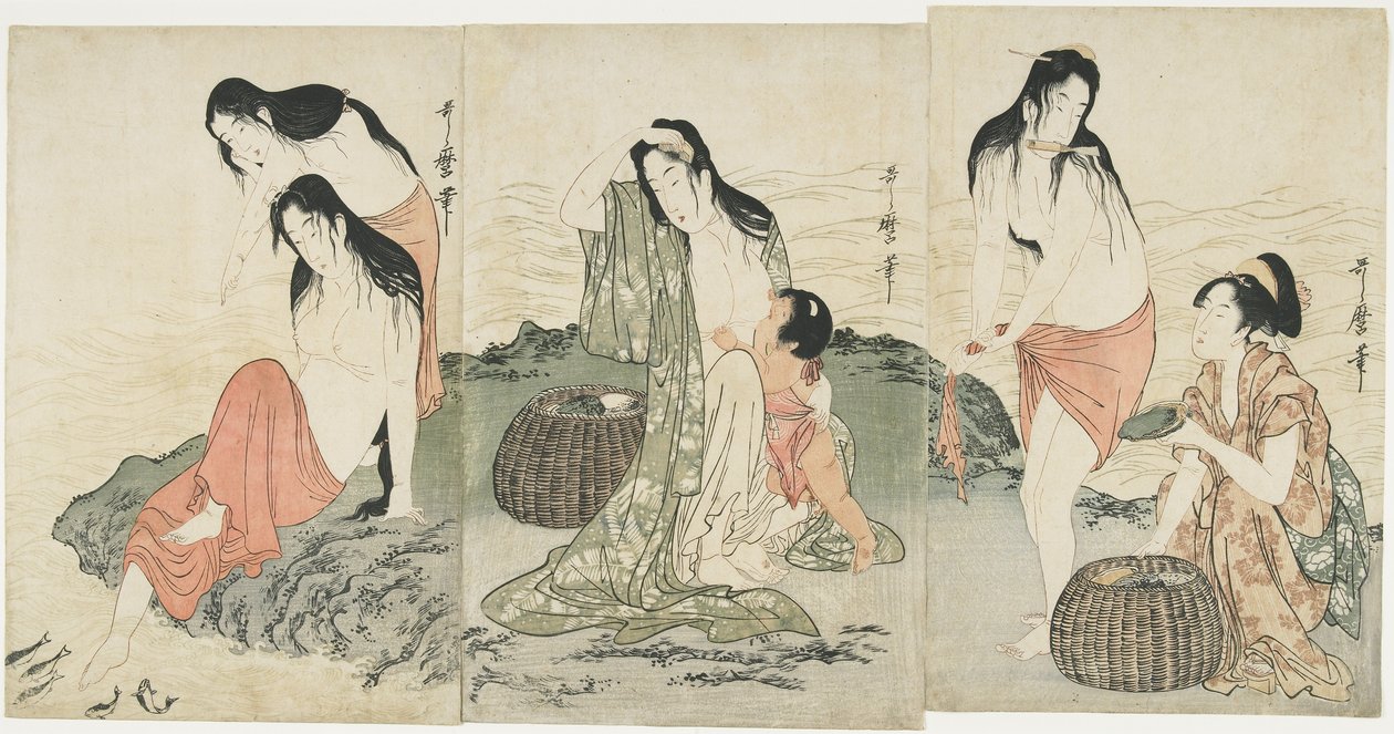 Abalone Dalgıçları, 1797-1798 by Kitagawa Utamaro