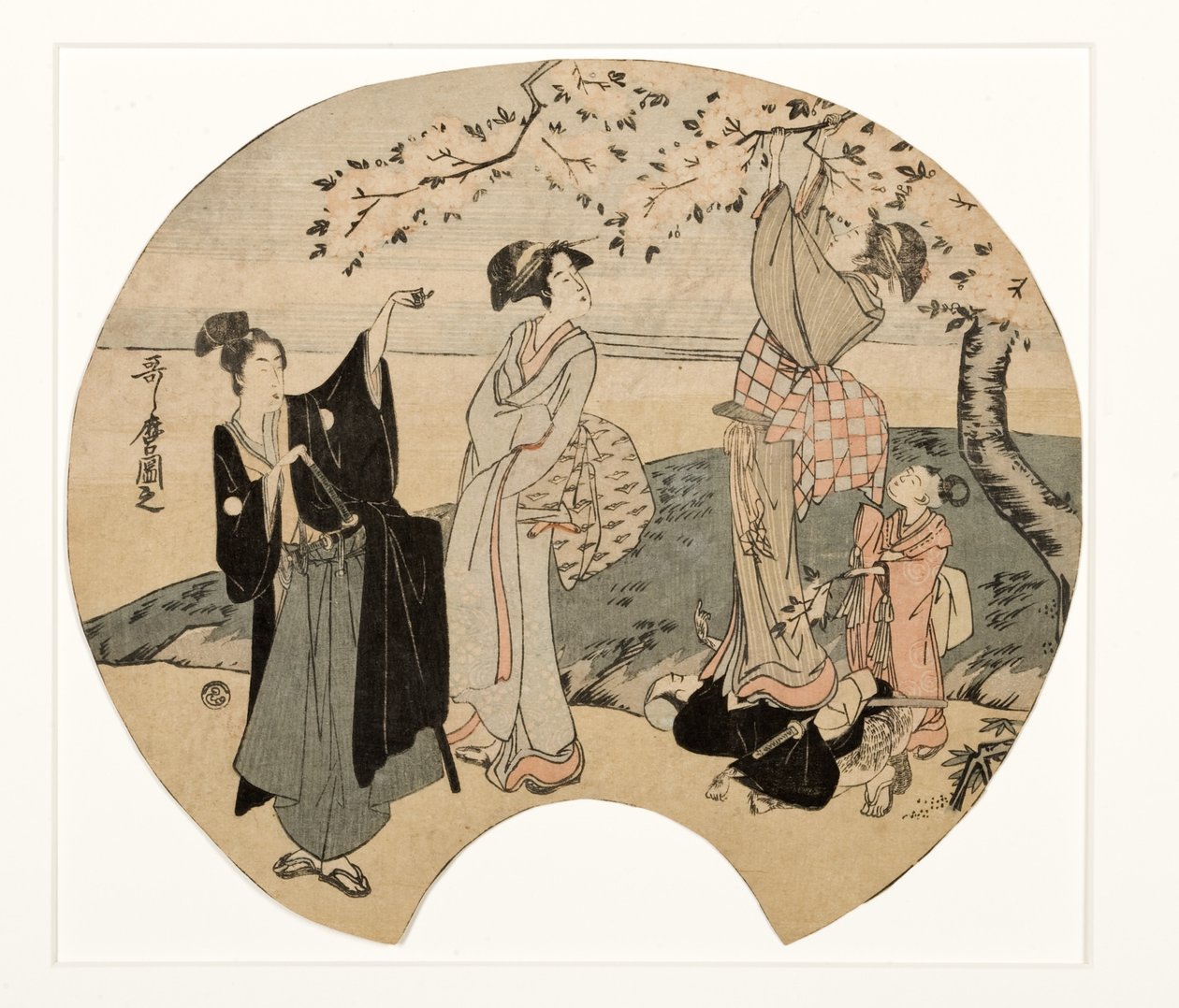 Kiraz çiçeklerini görmek, 1794-96 (tahta blok) by Kitagawa Utamaro