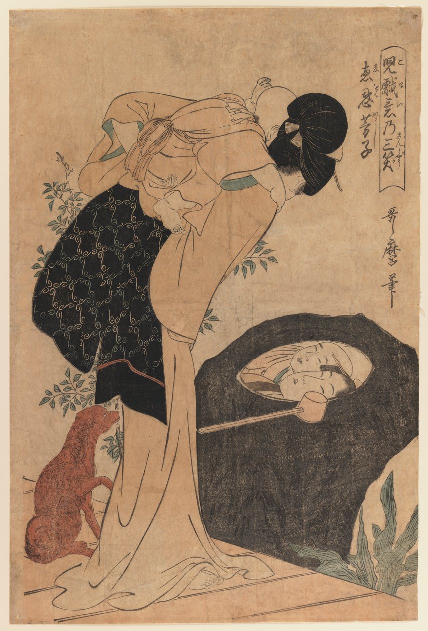 Kadın ve Çocuk, 1800 (tahta baskı) by Kitagawa Utamaro