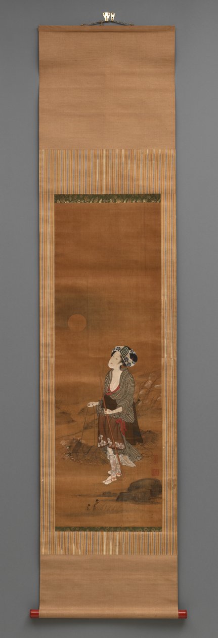 Ayakta Figür, c.1790-1850 (ipek üzerine suluboya) by Kitagawa Fujimaro