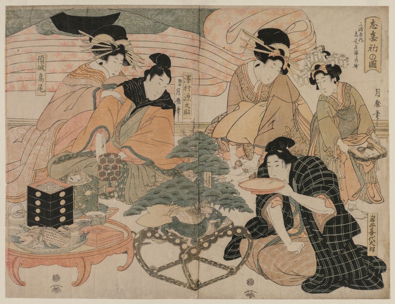 Zevk Alanlarına İlk Ziyaretin Resmi by Kitagawa Tsukimaro