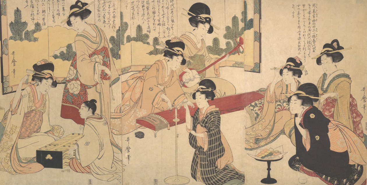 Neşeli Akşam Partisi, ca. 1805. by Kitagawa Utamaro