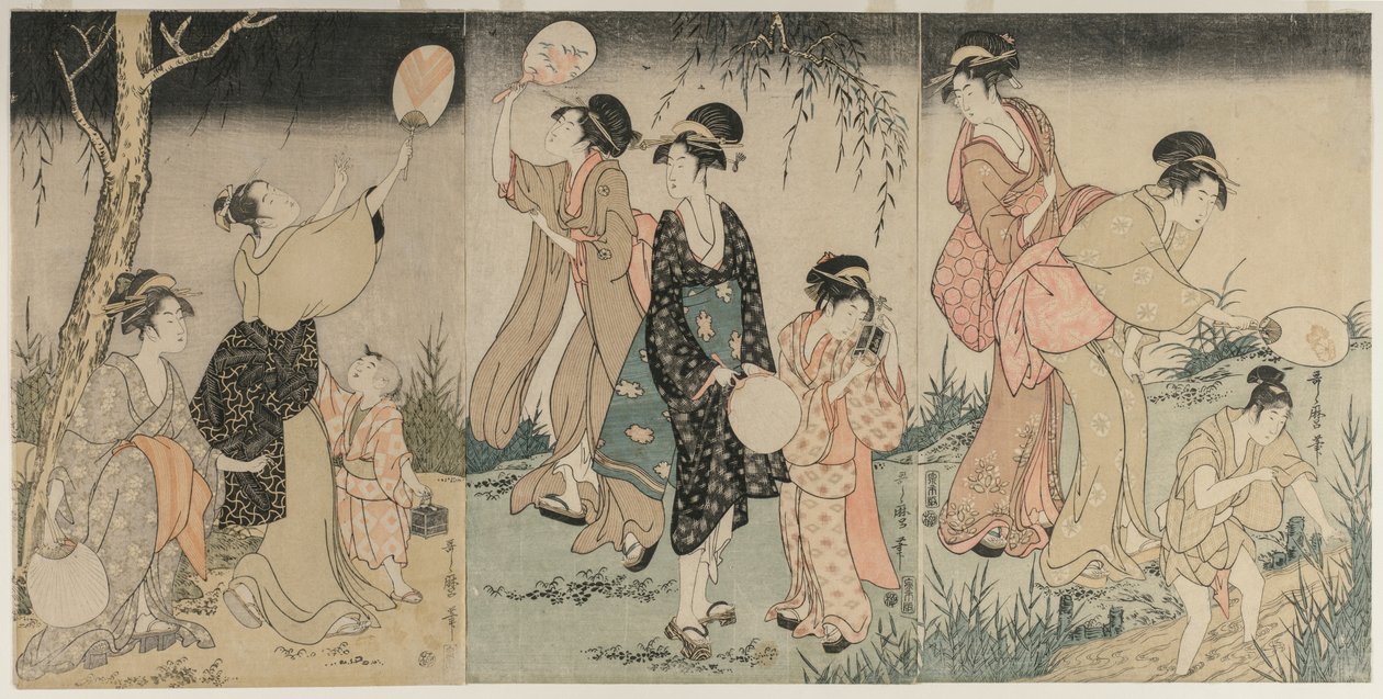 Ateşböceklerini Yakalamak by Kitagawa Utamaro