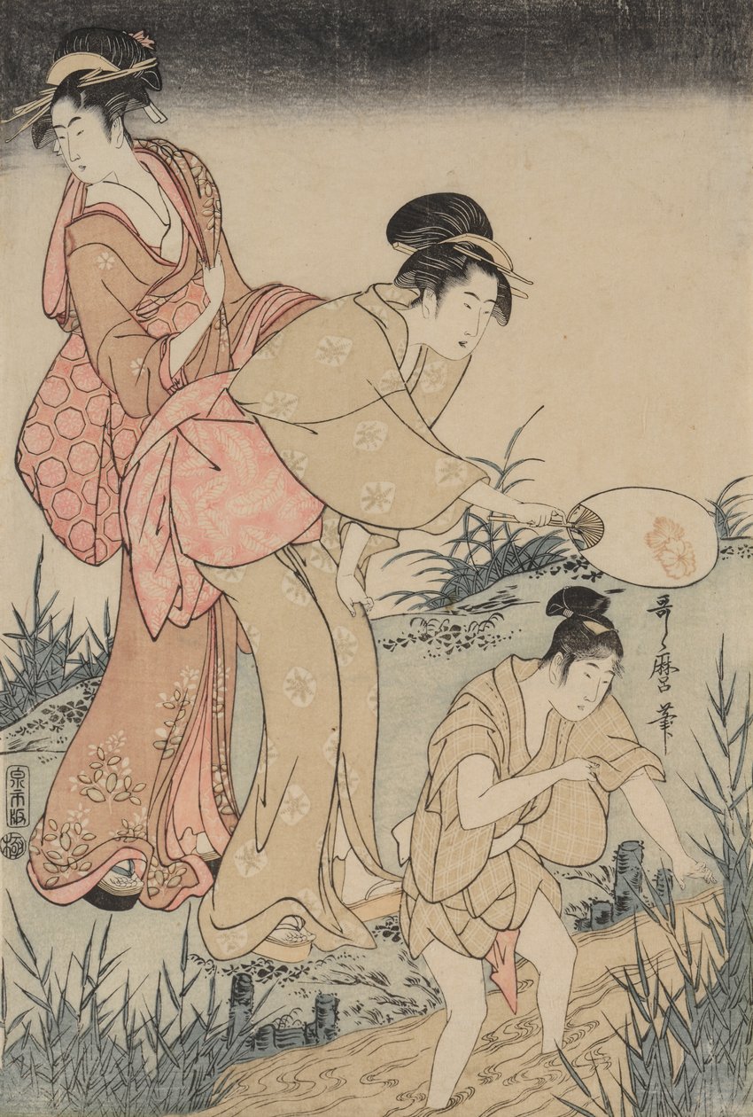 Söğüt Ağacının Altında Ateşböceklerini Yakalamak sağ, c. 1796-1797. by Kitagawa Utamaro