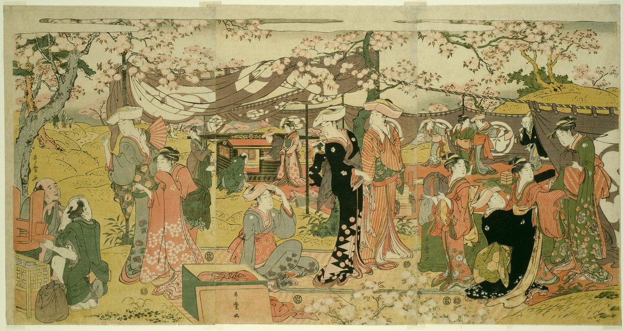 Chery B ぉ Kaba m versiyonu Quet (tepe şöleni) by Kitagawa Utamaro