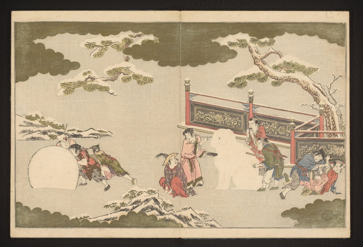Karda oynayan Çinli çocuklar by Kitagawa Utamaro