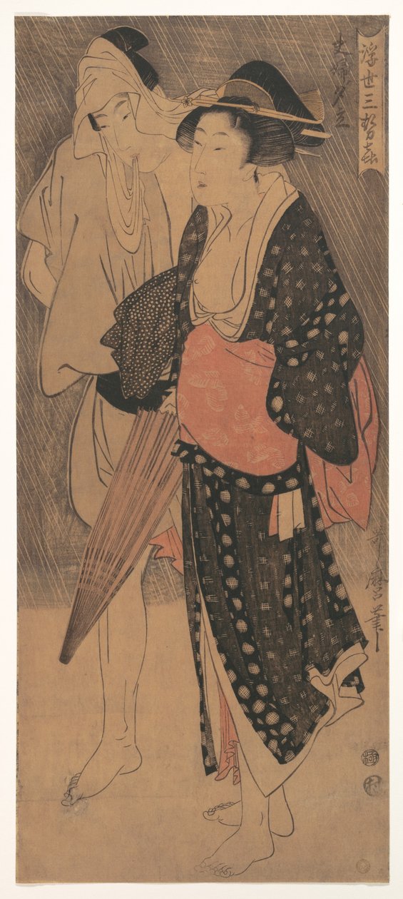 Akşam Duşunda Çift, c. 1800 by Kitagawa Utamaro