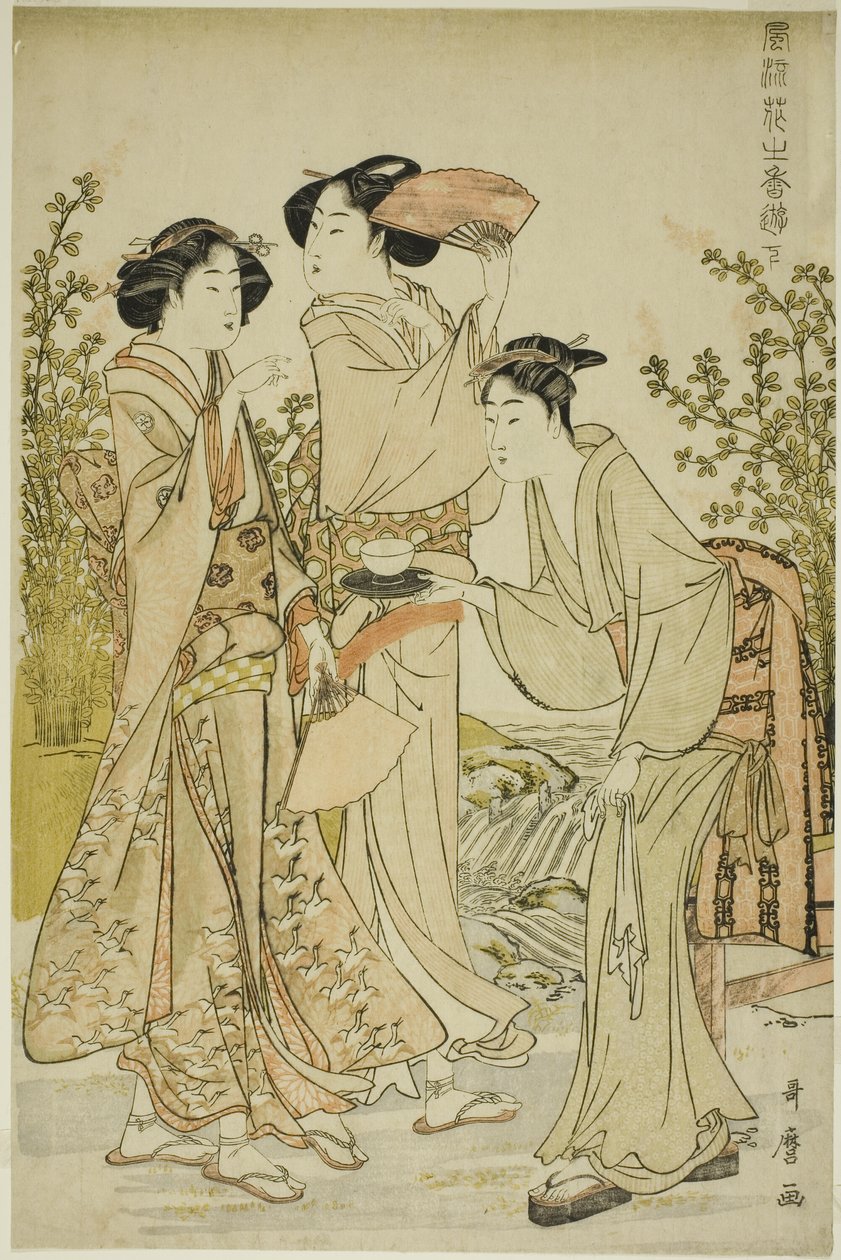 Zarif Zevkler: Çiçeklerin Kokusu, sol (Furyu hana no ka asobi, ge) by Kitagawa Utamaro