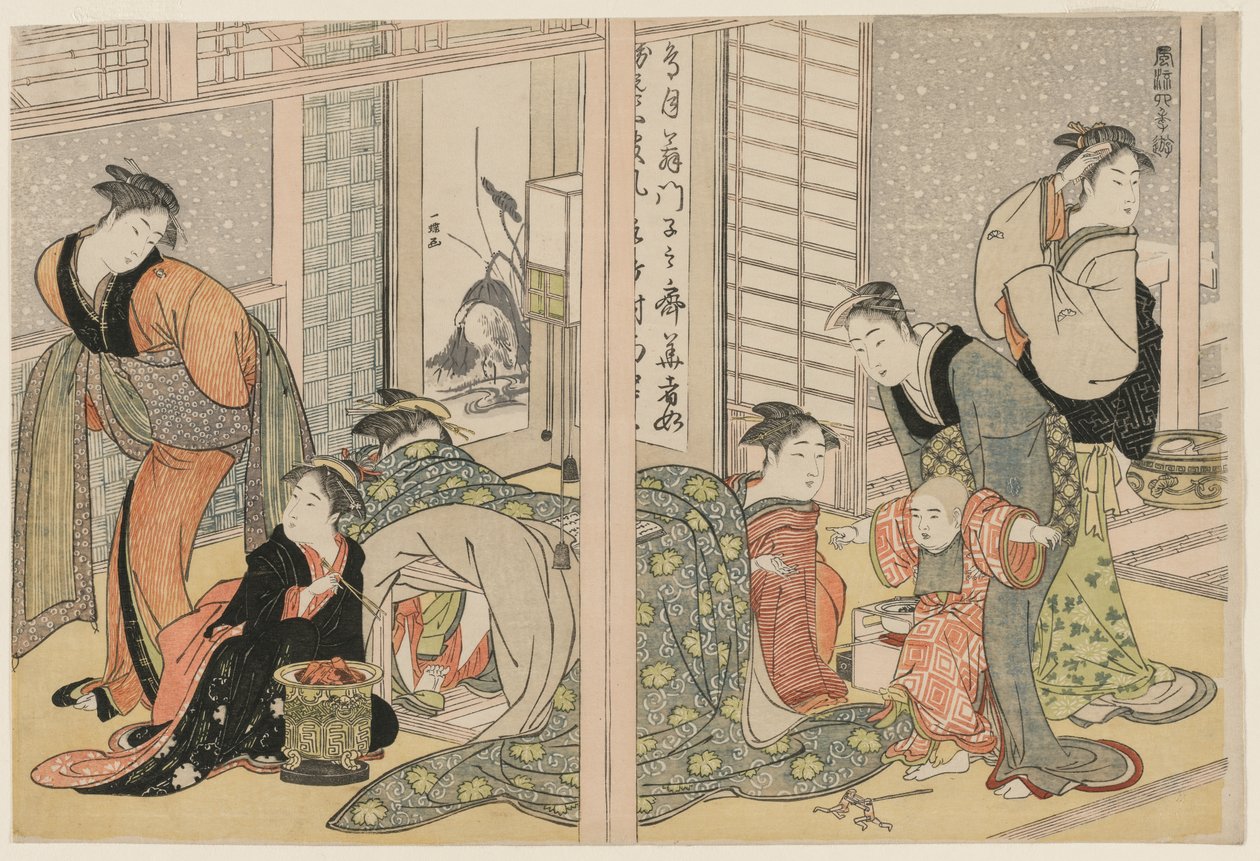 Dört Mevsimin Zarif Zevkleri, c. 1782. by Kitagawa Utamaro