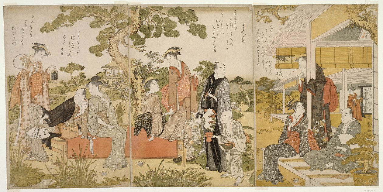 Bahçede Serinliğin Tadını Çıkarmak by Kitagawa Utamaro