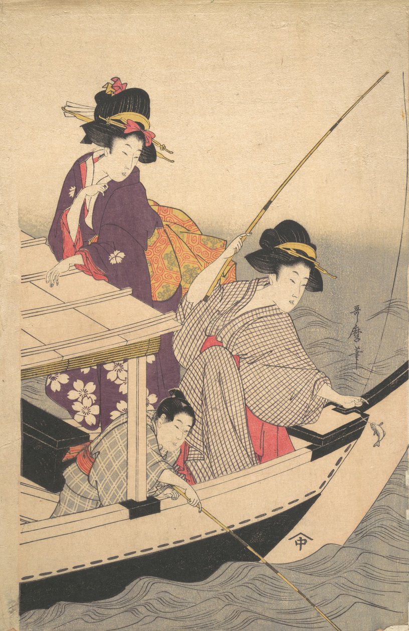 Balıkçılık, 18. yüzyılın sonlarında. by Kitagawa Utamaro