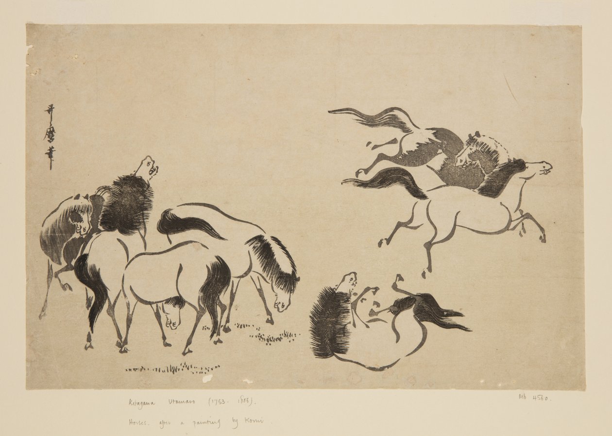 Atlar (renkli tahta baskı) by Kitagawa Utamaro