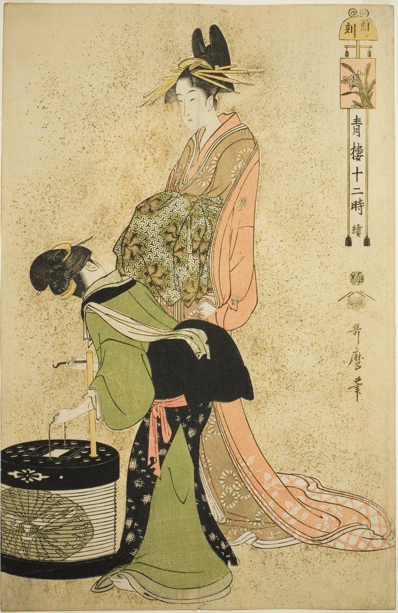 Kata r f te toz ck (kuşların ülkesi), f te serisi s "t erve method rs üyesi Yoshiwara (bambu vapurunun zamanını takip ederek)" by Kitagawa Utamaro