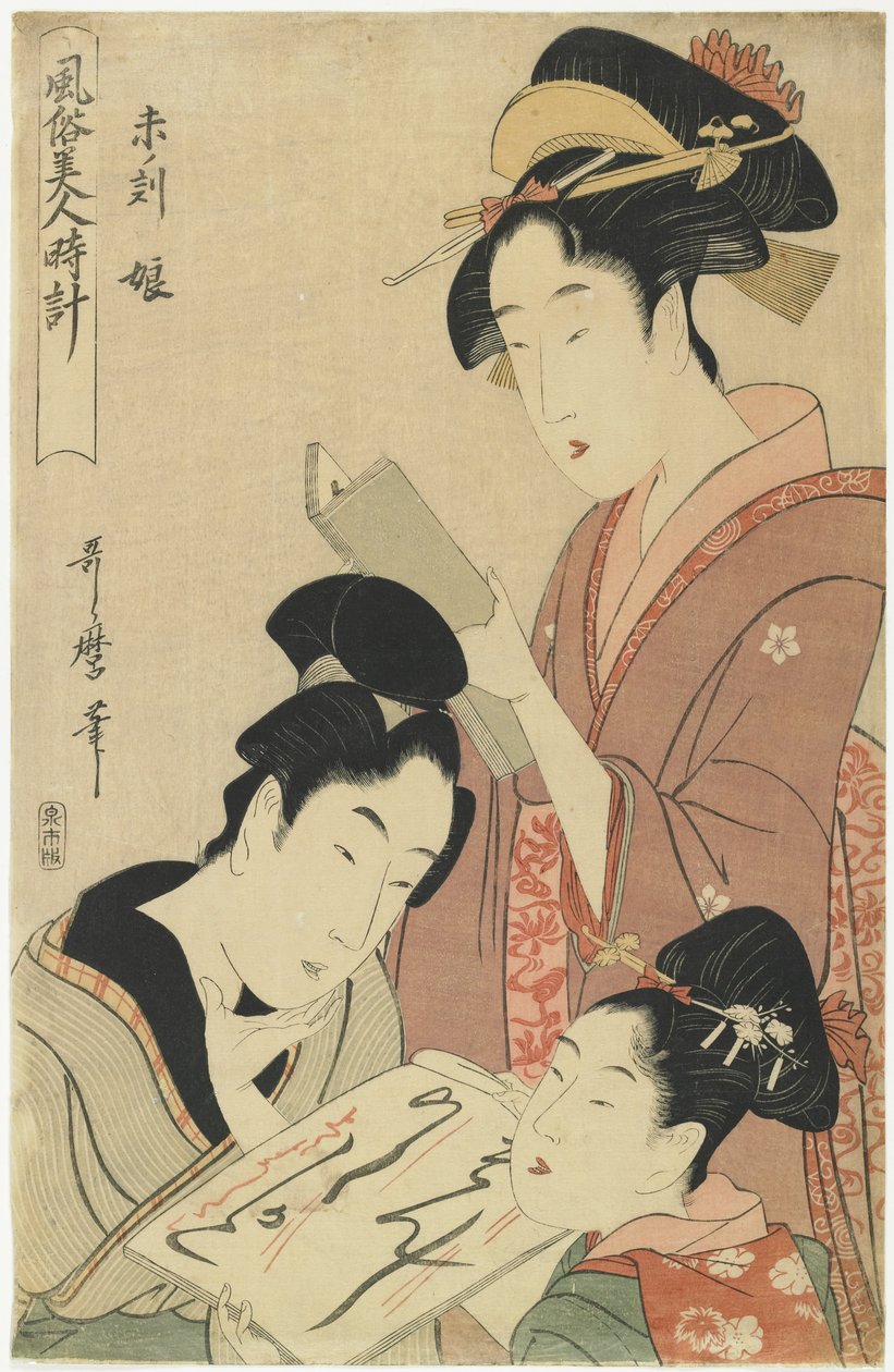 Koç Saati, Genç Kızlar, 1798-1799 by Kitagawa Utamaro