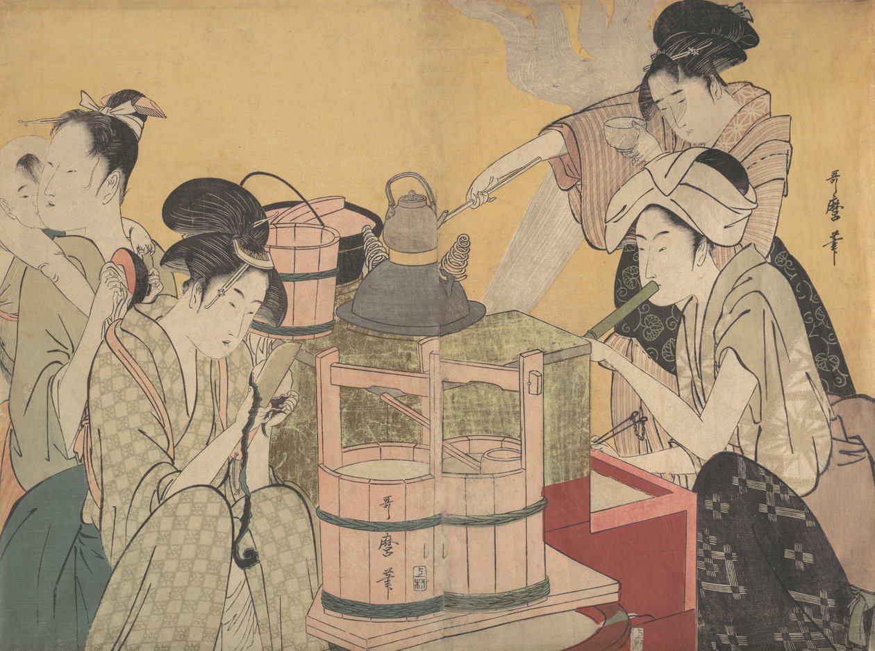Mutfak Sahnesi, ca. 1794-95. by Kitagawa Utamaro