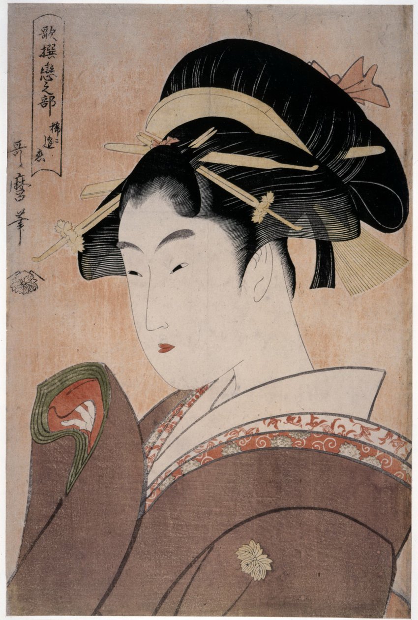 Nadiren Karşılaşan Aşk, Şiirler Antolojisi: Aşk Bölümü, 1793-1794 dizisinden by Kitagawa Utamaro