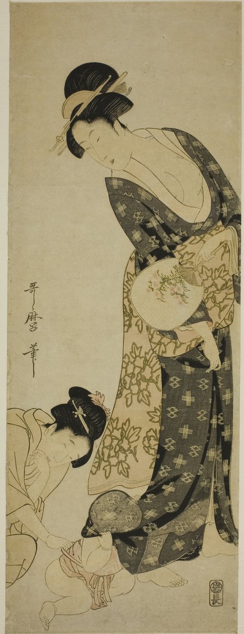 Anne ve Çocuk by Kitagawa Utamaro