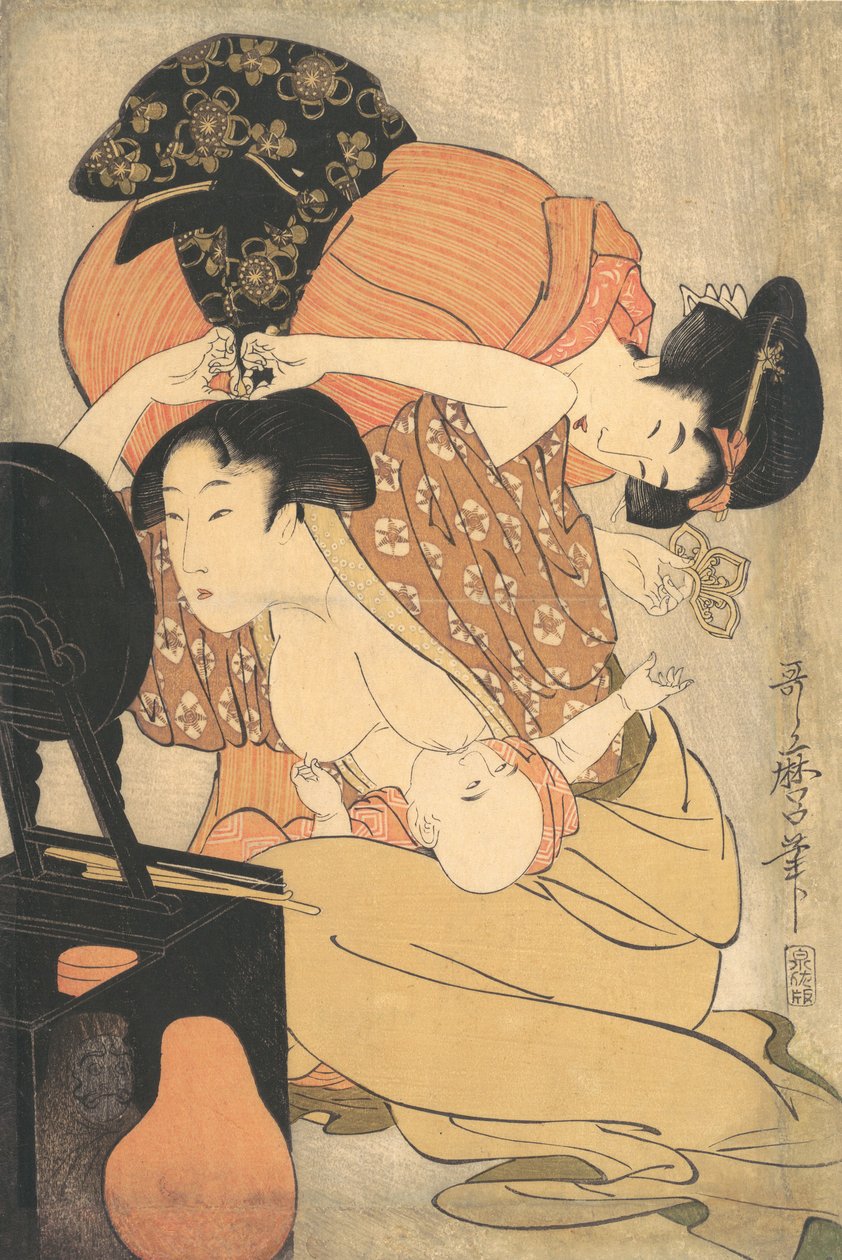 Anne ve Çocuk, ca. 1793. by Kitagawa Utamaro
