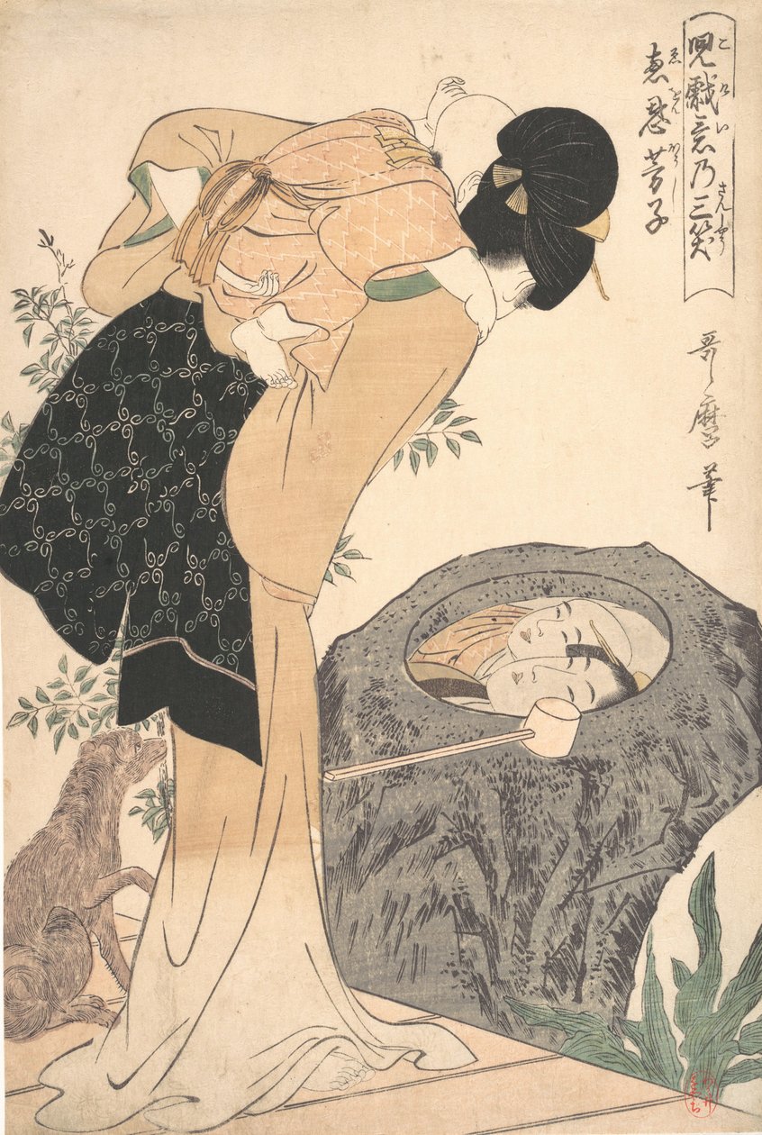 Anne ve Çocuk, ca. 1800. by Kitagawa Utamaro