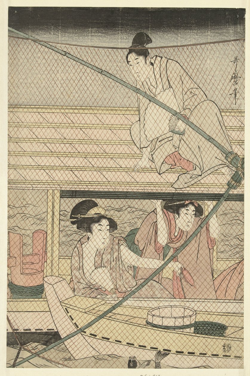 gece balıkçılığı by Kitagawa Utamaro